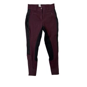 Dover Saddlery Womens Pants Breeches Burgundy Equestrian Riding Outdoor Size 28